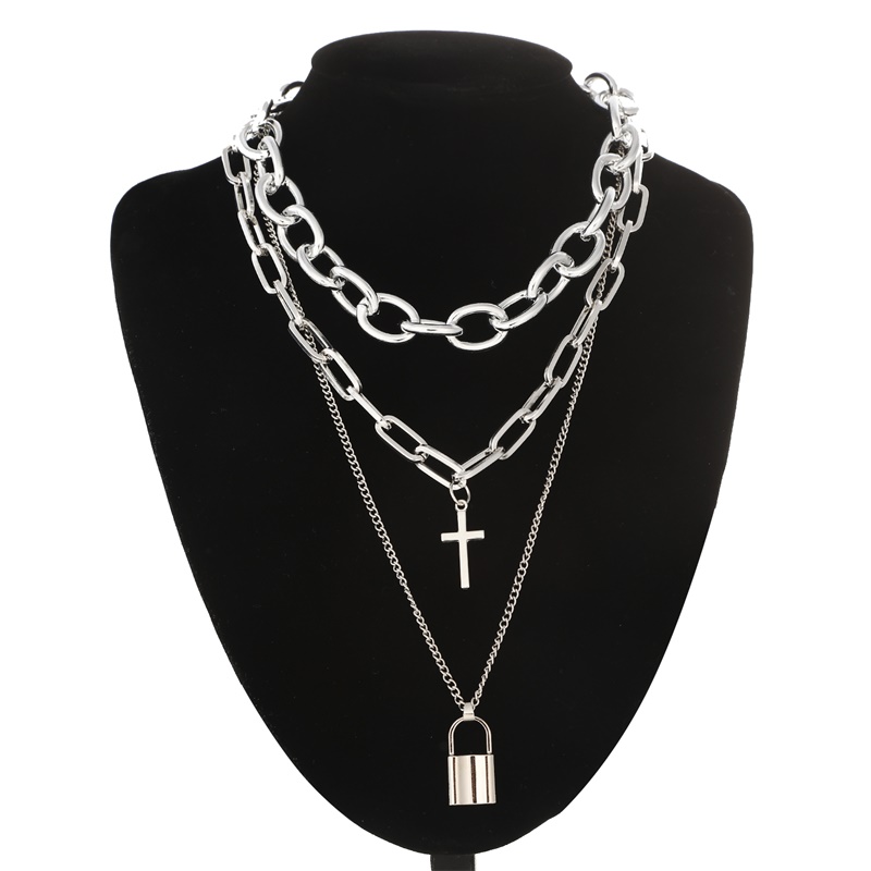 Men Accessories Neck Chain - FNQUFUJ em camadas grunge estética jóias