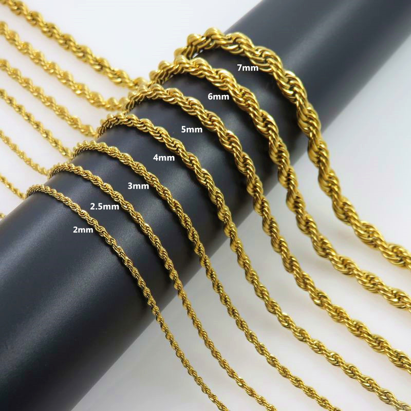 Men Accessories Neck Chain - Corrente longa de corda torcida em