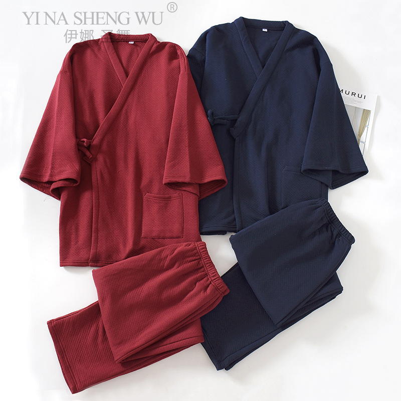 Men'S Kimono Accessories - Novidades conjunto de pijama japonês masculino