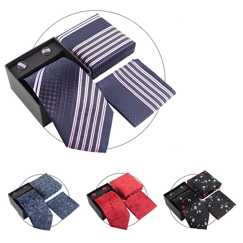 Neck Tie Set Box - Conjunto de Gravata Masculina para Casamento