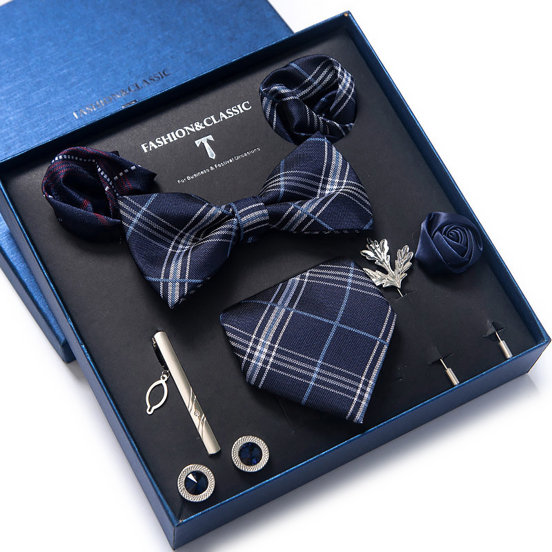 Neck Tie Set Box - Atacado clássico casamento presente gravata bolso