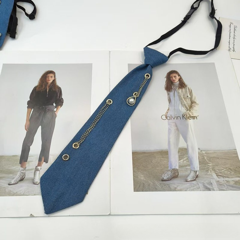 Gravata azul estilo cowboy jk, - Men Accessories Neck Chain avaliação e preço