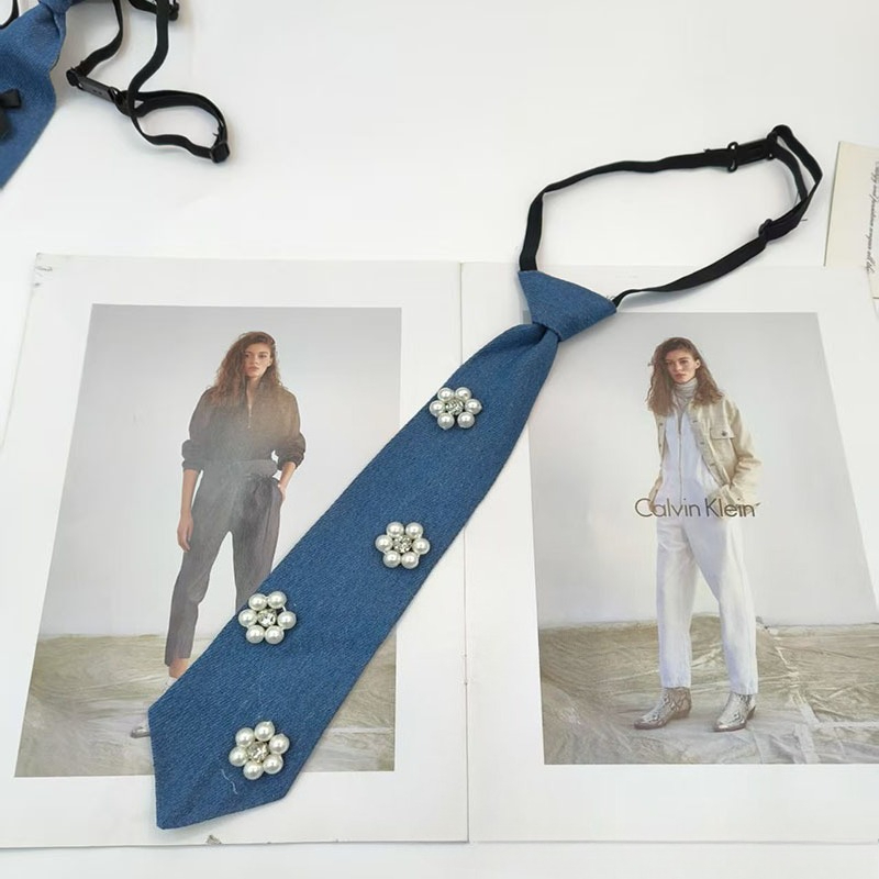 Gravata azul estilo cowboy jk, - Men Accessories Neck Chain avaliação e preço