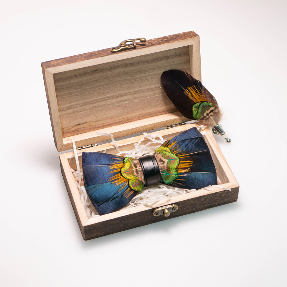 Eastepic artesanal pena laço b - Neck Tie Set Box avaliação e preço